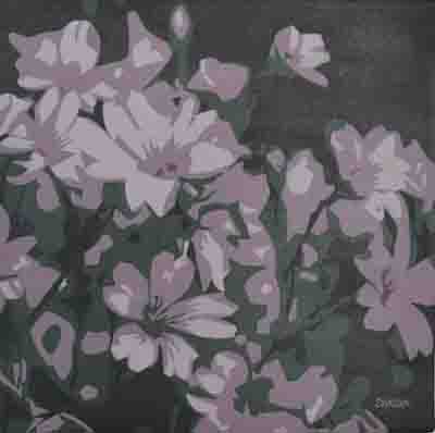 Fairy Spuds acrylic flower patining by Sharka Leigh of North Vancouver.