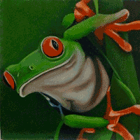 Quiggle frog painting.