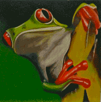 Quigly frog painting.