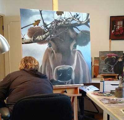Sharka in her art studio.