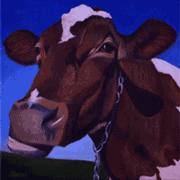 Wrigley cow painting.