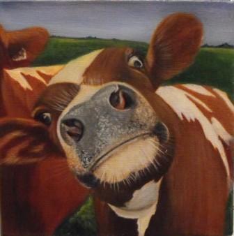 Brown cow painting