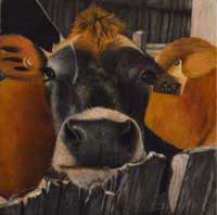 Painting of cow named Cloud