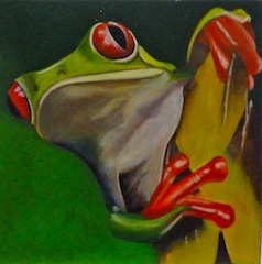 Painting of tree frog